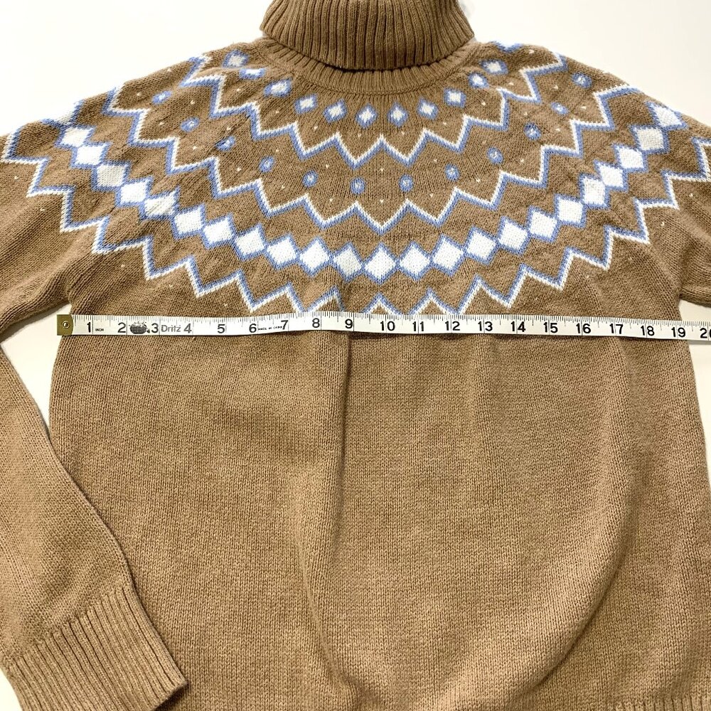 J.Crew Sweater Women Brown Long Sleeves Size L Turtle Neck Diamond Bead Accents - Picture 7 of 12